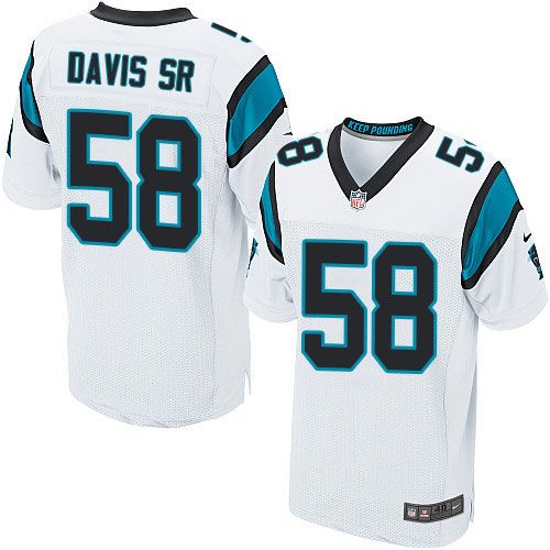 Nike Panthers #58 Thomas Davis Sr White Men's Stitched NFL Elite Jersey